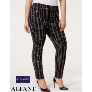 ALFANI — Black & white printed skinny pants • Pantalones de tubo para mujer •